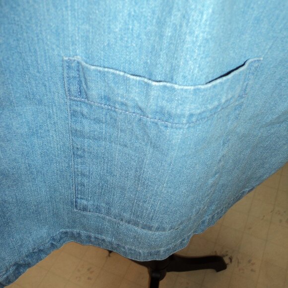 NWT Women's Plus 3X C J Banks Blue Denim Coat Jacket Unlined Pocket 100% Cotton - Picture 7 of 12